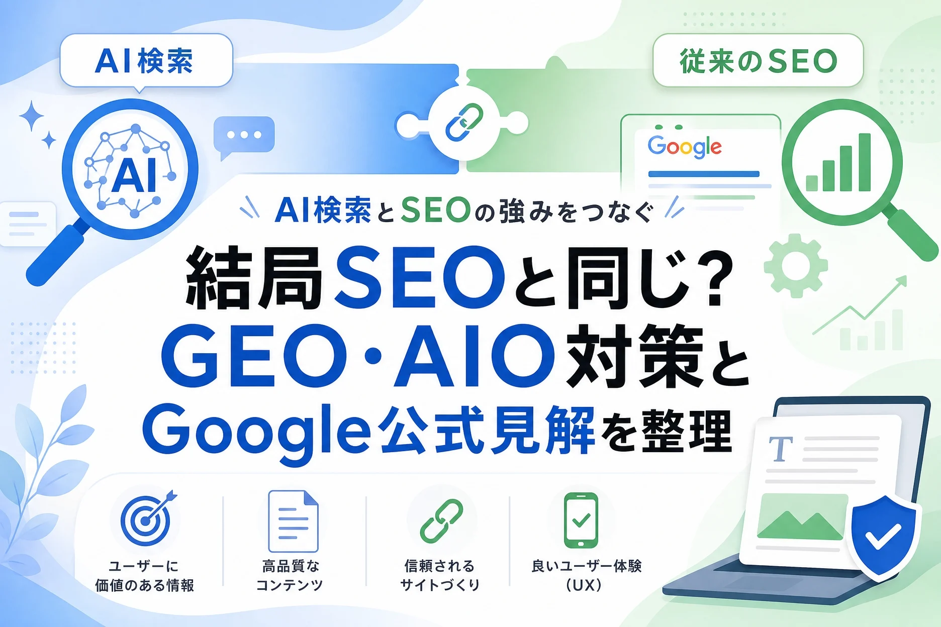結局SEOと同じ？GEO・AIO対策とGoogle公式見解を整理