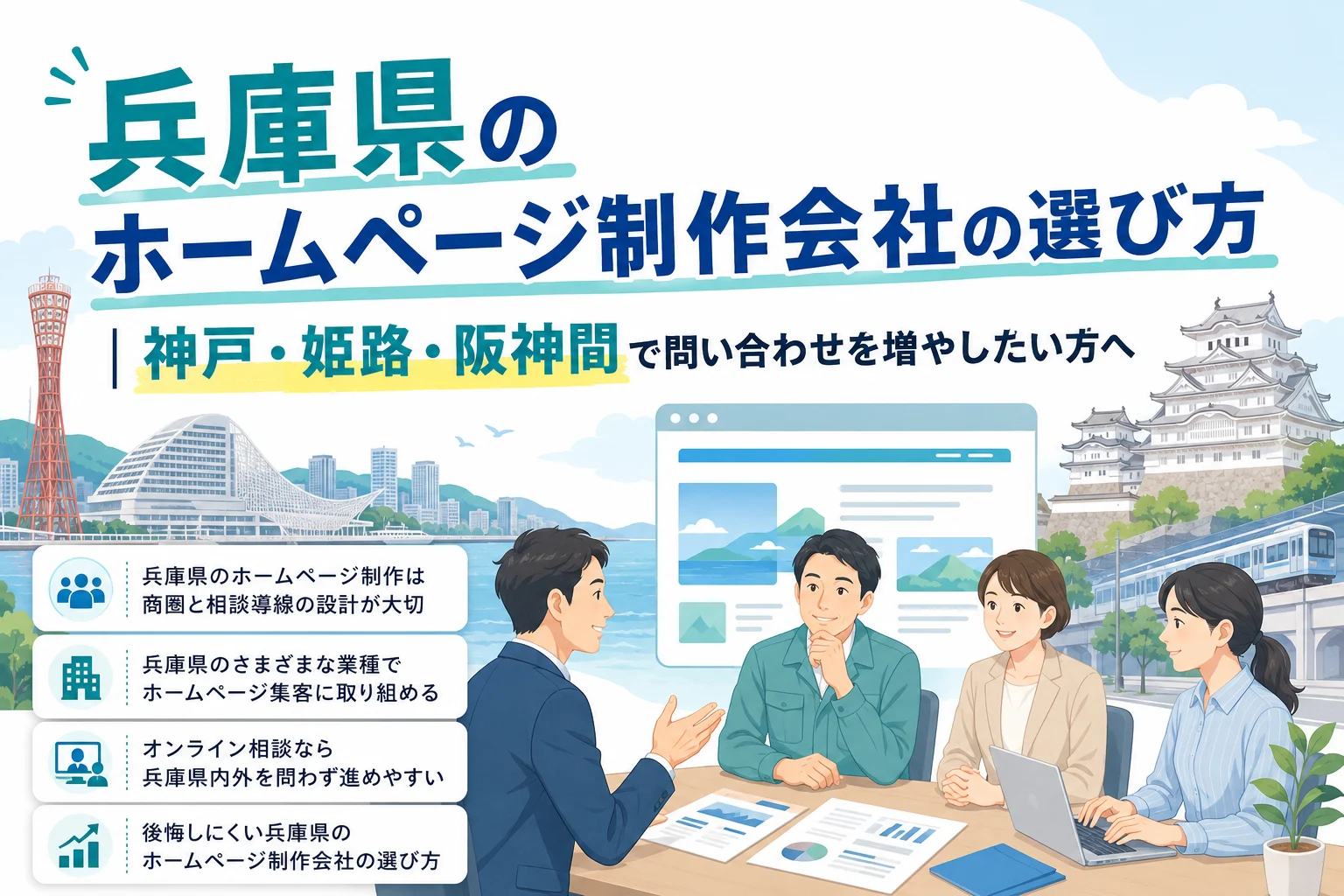兵庫県のホームページ制作会社の選び方｜神戸・姫路・阪神間で問い合わせを増やしたい方へ