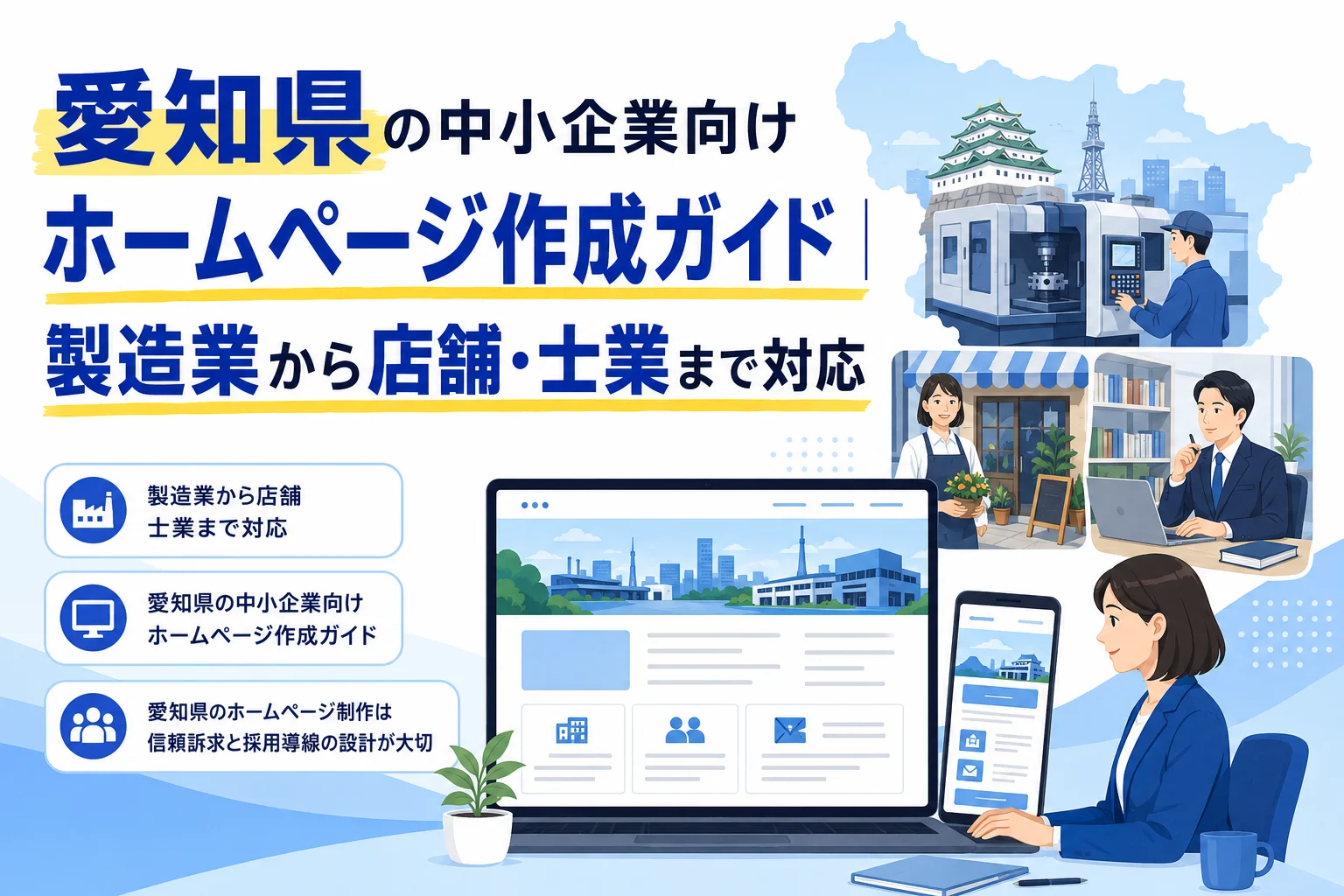 愛知県の中小企業向けホームページ作成ガイド｜製造業から店舗・士業まで対応