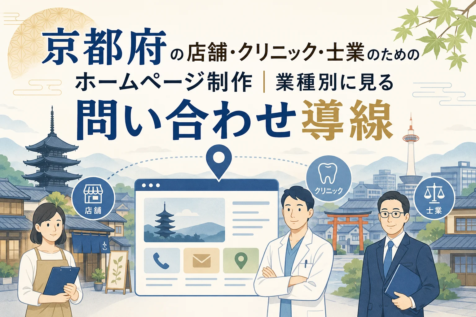 京都府の店舗・クリニック・士業のためのホームページ制作|業種別に見る問い合わせ導線